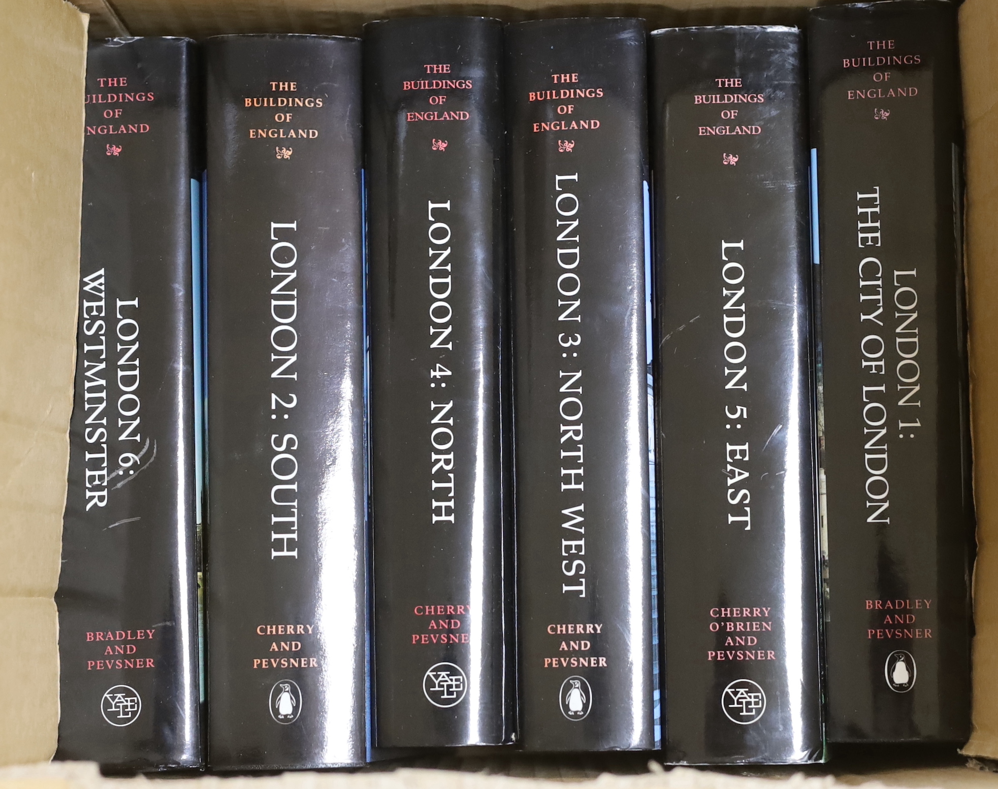 Pevsner's London. 6 vols. (complete set). many plates and other illus.; publisher's cloth and d/wrappers. various printings, 1999-2005